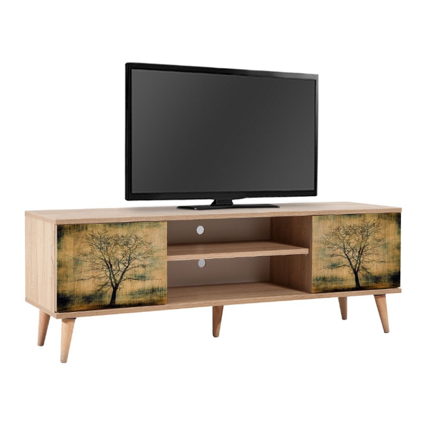 Έπιπλο τηλεόρασης Soho από μελαμίνη χρώμα sonoma 140x40x50 εκ.