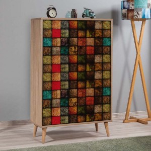 Παπουτσοθήκη - ντουλάπι Soho από μελαμίνη χρώμα sonoma 80x36x127εκ.