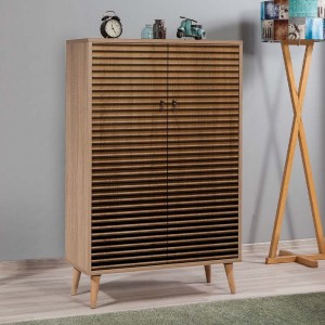 Παπουτσοθήκη - ντουλάπι Soho από μελαμίνη χρώμα sonoma 80x36x127εκ.