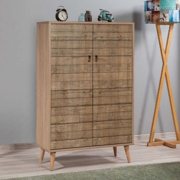 Παπουτσοθήκη - ντουλάπι Soho από μελαμίνη χρώμα sonoma 80x36x127εκ.