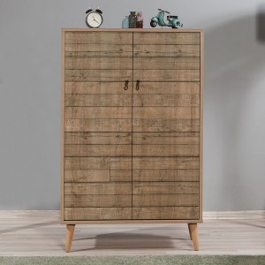 Παπουτσοθήκη - ντουλάπι Soho από μελαμίνη χρώμα sonoma 80x36x127εκ.