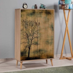 Παπουτσοθήκη - ντουλάπι Soho από μελαμίνη χρώμα sonoma 80x36x127εκ.