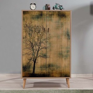 Παπουτσοθήκη - ντουλάπι Soho από μελαμίνη χρώμα sonoma 80x36x127εκ.