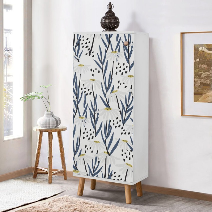 Ντουλάπι κουζίνας/μπάνιου - Παπουτσοθήκη Assiri από μελαμίνη χρώμα λευκό 50x38x135εκ.