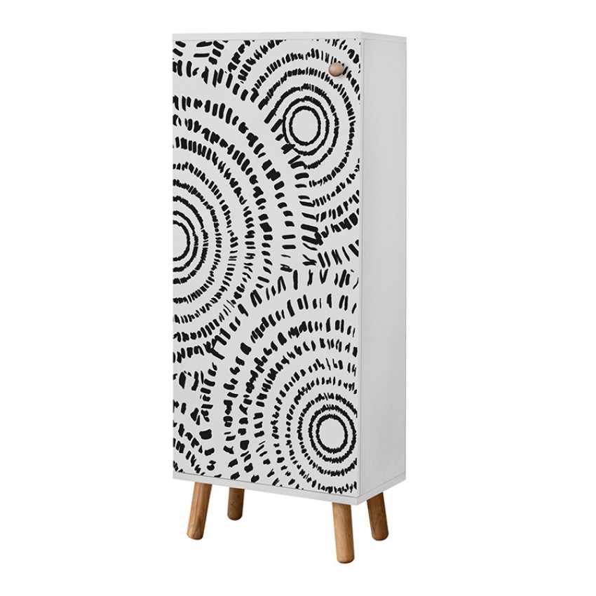 Ντουλάπι κουζίνας/μπάνιου - Παπουτσοθήκη Assiri από μελαμίνη χρώμα λευκό 50x38x135εκ.