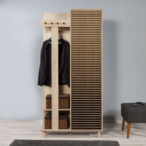 Έπιπλο εισόδου Soho από μελαμίνη χρώμα sonoma 90x36x194εκ.