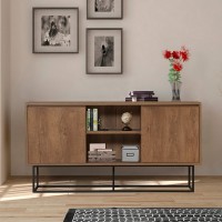 Μπουφές Amedeo από μελαμίνη χρώμα καρυδί 140x36x72εκ.