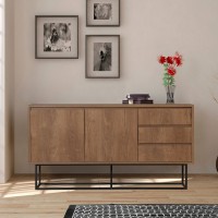 Μπουφές Amedeo από μελαμίνη χρώμα καρυδί 140x36x72εκ.