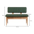 Καναπές διθέσιος - Παγκάκι Alden από μελαμίνη - ύφασμα χρώμα πράσινο 110x40x85εκ.