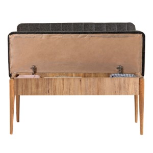 Καναπές διθέσιος - Παγκάκι Alden από μελαμίνη - ύφασμα χρώμα ανθρακί 110x40x85εκ.