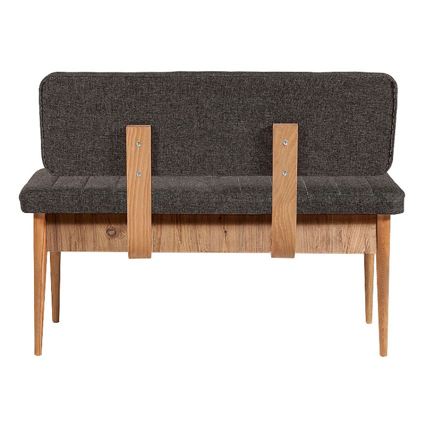 Καναπές διθέσιος - Παγκάκι Alden από μελαμίνη - ύφασμα χρώμα ανθρακί 110x40x85εκ.