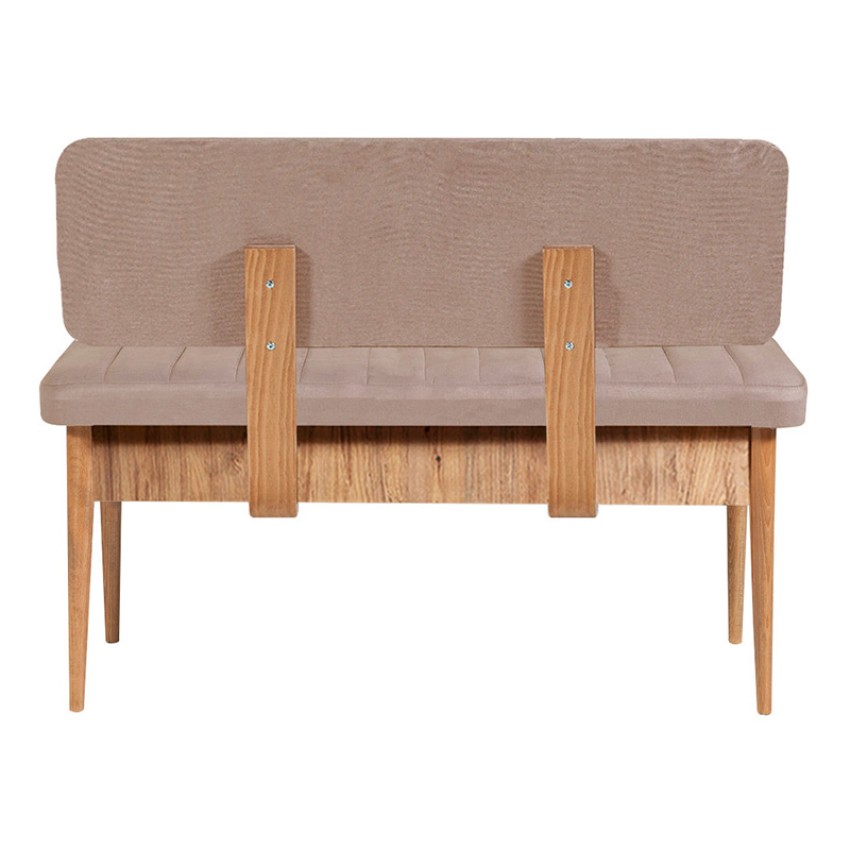 Καναπές διθέσιος - Παγκάκι Alden από μελαμίνη - βελούδο χρώμα μπεζ 110x40x85εκ.