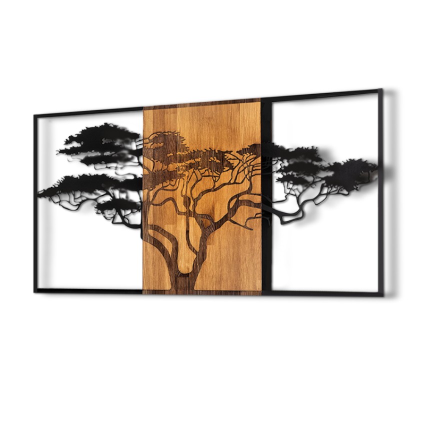 Διακοσμητικό τοίχου Acacia Tree ξύλινο - μεταλλικό χρώμα καρυδί - μαύρο 147x3x70εκ. Διακοσμητικό τοίχου Acacia Tree ξύλινο - μεταλλικό χρώμα καρυδί - μαύρο 147x3x70εκ.