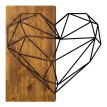 Διακοσμητικό τοίχου Heart ξύλινο - μεταλλικό χρώμα καρυδί - μαύρο 58x3x58εκ.
