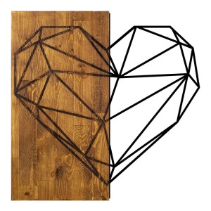 Διακοσμητικό τοίχου Heart ξύλινο - μεταλλικό χρώμα καρυδί - μαύρο 58x3x58εκ. Διακοσμητικό τοίχου Heart ξύλινο - μεταλλικό χρώμα καρυδί - μαύρο 58x3x58εκ.