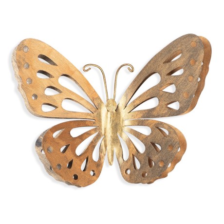 Διακοσμητικό τοίχου Butterfly μεταλλικό χρώμα χρυσό 29x32εκ.