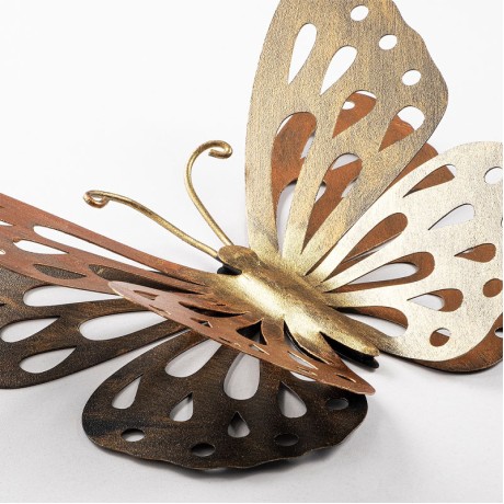 Διακοσμητικό τοίχου Butterfly μεταλλικό χρώμα χρυσό 29x32εκ.