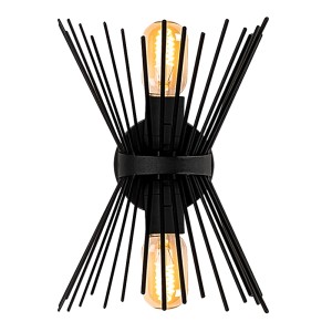 Απλίκα τοίχου Kirpi E27 μεταλλική χρώμα μαύρο 23x5x33εκ.