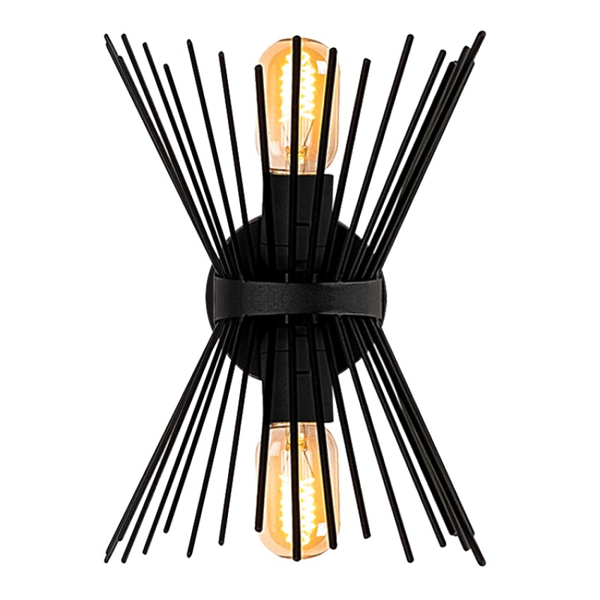 Απλίκα τοίχου Kirpi E27 μεταλλική χρώμα μαύρο 23x5x33εκ.