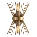 Απλίκα τοίχου Kirpi E27 μεταλλική χρώμα χρυσό 23x5x33εκ.