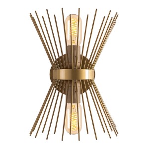 Απλίκα τοίχου Kirpi E27 μεταλλική χρώμα χρυσό 23x5x33εκ.