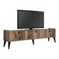 Έπιπλο τηλεόρασης Lidya χρώμα καρυδί - μαύρο εφέ μαρμάρου 180x35x49εκ.