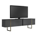 Έπιπλο τηλεόρασης Luxe χρώμα ανθρακί - χρυσό 180x30x50εκ.