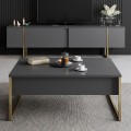 Έπιπλο τηλεόρασης Luxe χρώμα ανθρακί - χρυσό 180x30x50εκ.