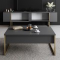 Έπιπλο τηλεόρασης Luxe χρώμα ανθρακί - χρυσό 180x30x50εκ.