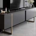 Έπιπλο τηλεόρασης Luxe χρώμα ανθρακί - χρυσό 180x30x50εκ.
