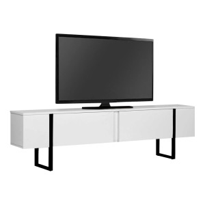 Έπιπλο τηλεόρασης Luxe χρώμα λευκό - μαύρο 180x30x50εκ.