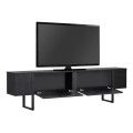 έπιπλο τηλεόρασης luxe black wood με μεταλλικά πόδια για σαλόνι