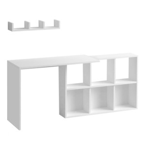 Γραφείο εργασίας Blake χρώμα λευκό 145x45x74εκ. Γραφείο εργασίας Blake χρώμα λευκό 145x45x74εκ.