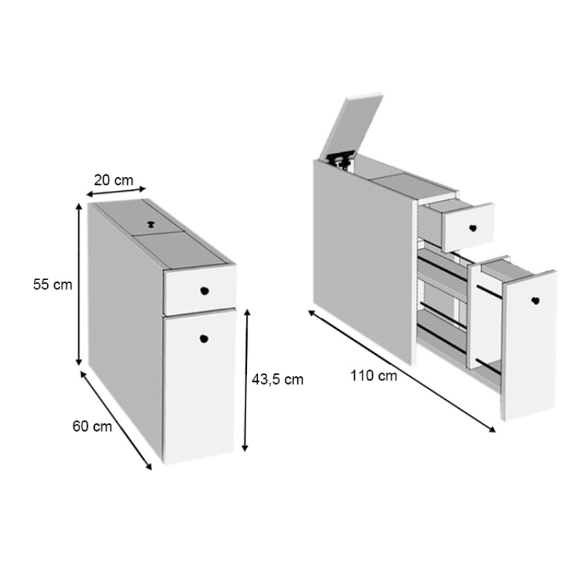 Ντουλάπι μπάνιου Calencia χρώμα φυσικό οξιάς 20x60x55εκ. Ντουλάπι μπάνιου Calencia χρώμα φυσικό οξιάς 20x60x55εκ.