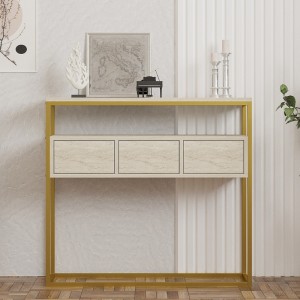 Κονσόλα Guarda χρώμα μπεζ travertine - χρυσό 100x29x90εκ. Κονσόλα Guarda χρώμα μπεζ travertine - χρυσό 100x29x90εκ.