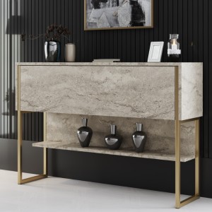 Μπουφές Luxe χρώμα travertine - χρυσό 120x30x80εκ. Μπουφές Luxe χρώμα travertine - χρυσό 120x30x80εκ.