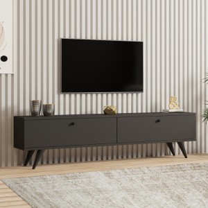 Έπιπλο τηλεόρασης Paris χρώμα ανθρακί 160x25x35εκ.