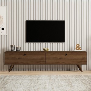 Έπιπλο τηλεόρασης Paris χρώμα καρυδί 160x25x35εκ.