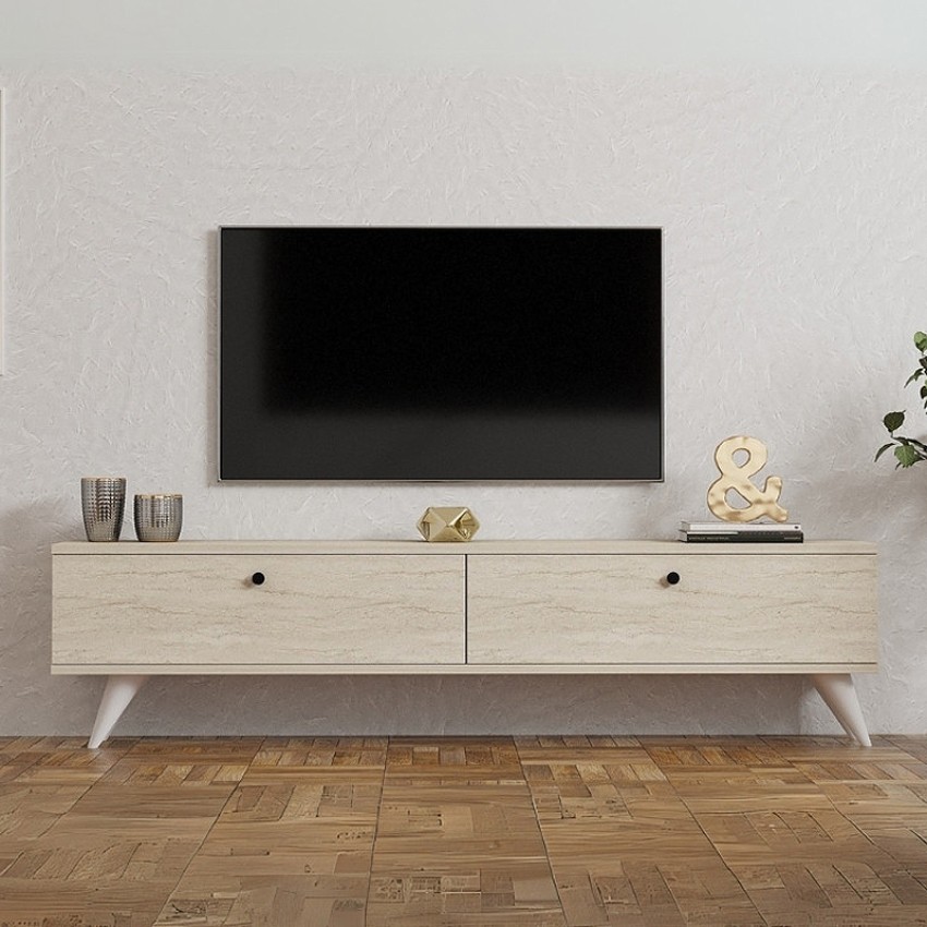 Έπιπλο τηλεόρασης Paris χρώμα travertine 160x25x35εκ.