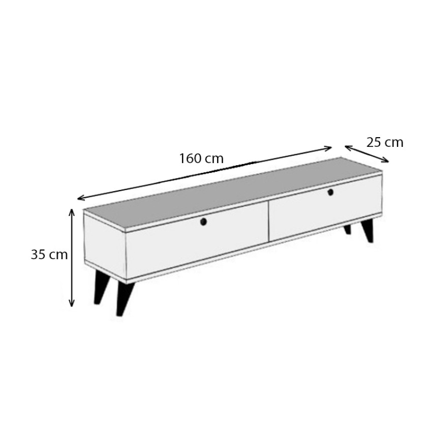 Έπιπλο τηλεόρασης Paris χρώμα travertine 160x25x35εκ.
