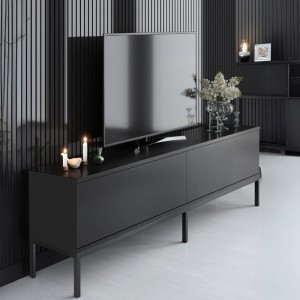 Έπιπλο τηλεόρασης Lord χρώμα μαύρο 180x30x47εκ.