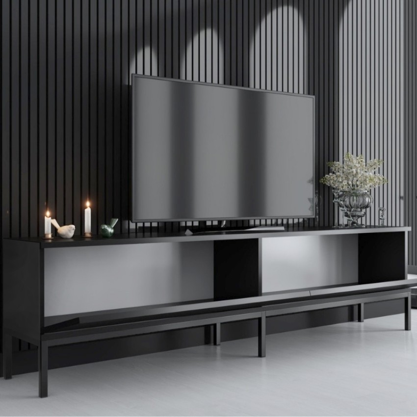Έπιπλο τηλεόρασης Lord χρώμα μαύρο 180x30x47εκ.