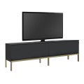 Έπιπλο τηλεόρασης Lord χρώμα μαύρο - χρυσό 180x30x47εκ.