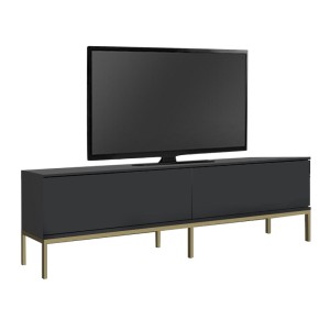 Έπιπλο τηλεόρασης Lord χρώμα μαύρο - χρυσό 180x30x47εκ.