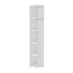 Βιβλιοθήκη γωνιακή Ravella χρώμα λευκό 25x25x160εκ.