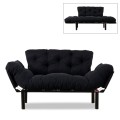Καναπές - κρεβάτι Nitta διθέσιος υφασμάτινος χρώμα μαύρο 155x70x85εκ.