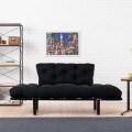 Καναπές - κρεβάτι Nitta διθέσιος υφασμάτινος χρώμα μαύρο 155x70x85εκ.