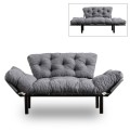Καναπές - κρεβάτι Nitta διθέσιος υφασμάτινος χρώμα γκρι 155x70x85εκ.