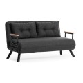 Καναπές - κρεβάτι Sando διθέσιος υφασμάτινος χρώμα ανθρακί 133x78x78εκ.