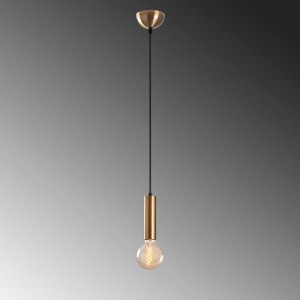 Φωτιστικό οροφής Lizy E27 μεταλλικό μονόφωτο χρώμα χρυσό vintage Ø4x111εκ.